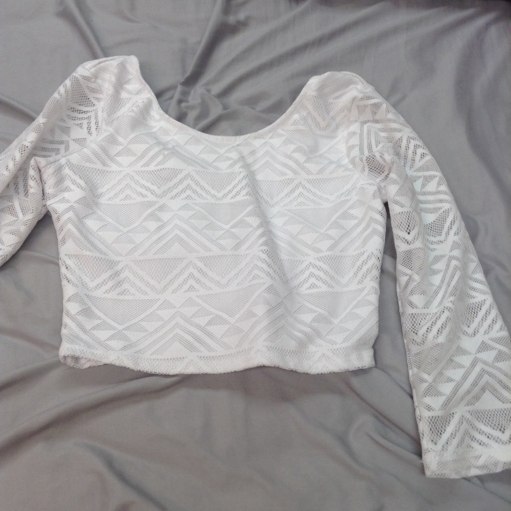 Cute Lace Long Sleeve Crop Top